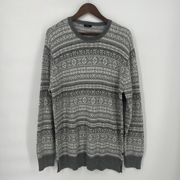 Rails Mens Size XL Gray Carlisle Sweater In Silver Icicle Fair Isle Nordic - Picture 3 of 10